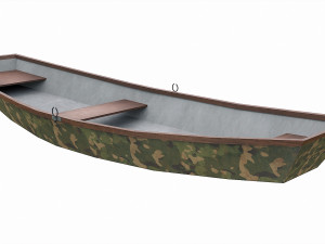 painted wooden boat v10 3D Model