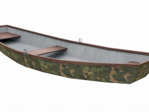painted wooden boat v10 3D Model