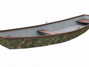 painted wooden boat v10 3D Model