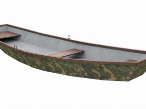 painted wooden boat v10 3D Model