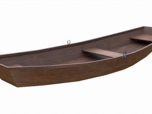 painted wooden boat v10 3D Model