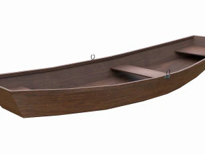 painted wooden boat v10 3D Model