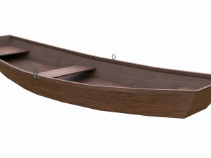 painted wooden boat v10 3D Model