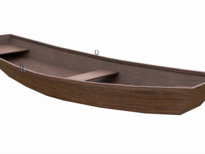 painted wooden boat v10 3D Model