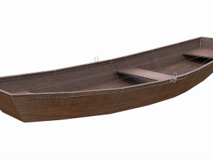 painted wooden boat v10 3D Model