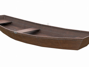 painted wooden boat v10 3D Model