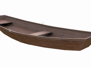 painted wooden boat v10 3D Model