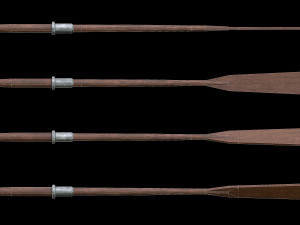 Set of 8 Painted Wooden Paddles 3D Модель