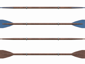 Set of 8 Painted Wooden Paddles 3D Модель