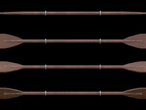 Set of 8 Painted Wooden Paddles 3D Модель