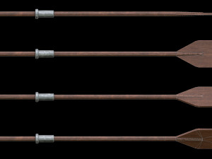 Set of 8 Painted Wooden Paddles 3D Модель