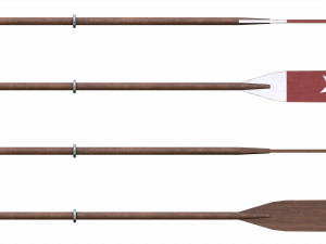 Set of 8 Painted Wooden Paddles 3D Модель