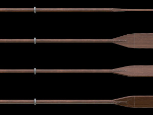 Set of 8 Painted Wooden Paddles 3D Модель