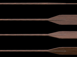 Set of 8 Painted Wooden Paddles 3D Модель