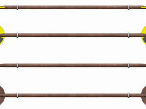 Set of 8 Painted Wooden Paddles 3D Модель