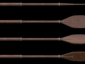 Set of 8 Painted Wooden Paddles 3D Модель