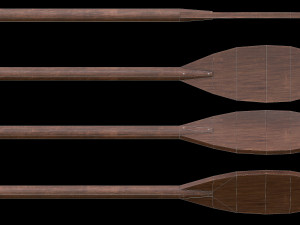Set of 8 Painted Wooden Paddles 3D Модель