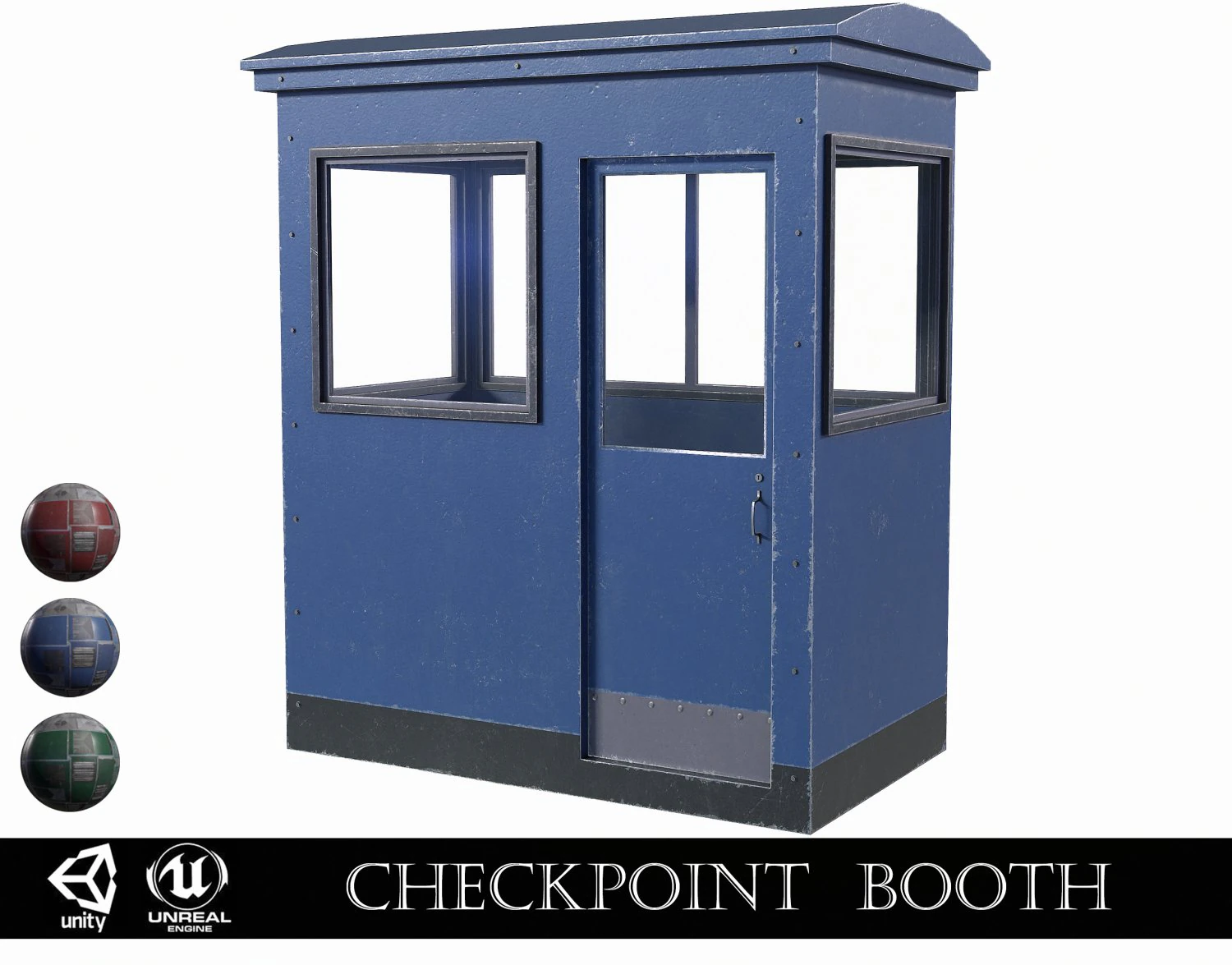 Checkpoint Security Booth 3D Model .c4d .max .obj .3ds .fbx .stl .blend
