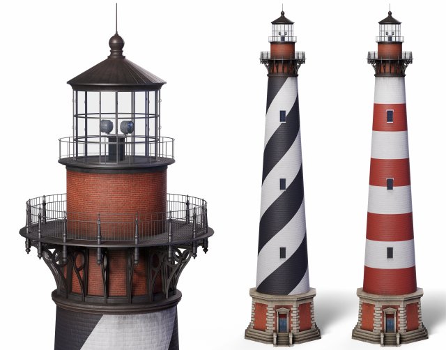 Cape Hatteras Lighthouse Modelo 3D .c4d .max .obj .3ds .fbx .stl .blend 