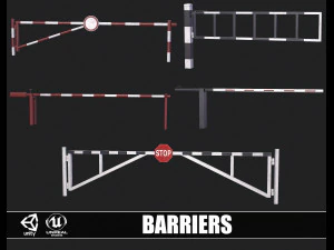 Conjunto de 5 Barreiras Modelo 3D