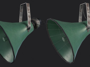 Old Military Horn Speaker Siren Modelo 3D