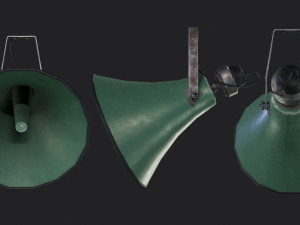 Old Military Horn Speaker Siren Modelo 3D
