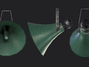 Old Military Horn Speaker Siren 3D Model