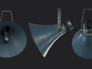 Old Military Horn Speaker Siren Modelo 3D
