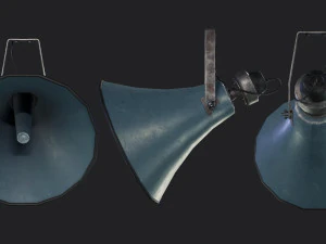 Old Military Horn Speaker Siren 3D Model