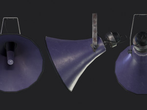 Old Military Horn Speaker Siren Modelo 3D