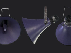 Old Military Horn Speaker Siren 3D Model