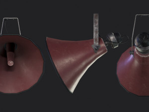 Old Military Horn Speaker Siren Modelo 3D