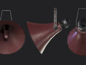 Old Military Horn Speaker Siren 3D Model