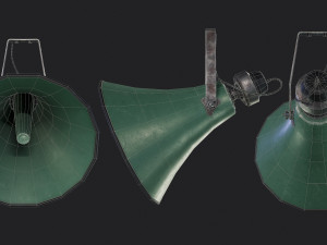 Old Military Horn Speaker Siren Modelo 3D