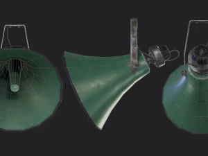 Old Military Horn Speaker Siren 3D Model