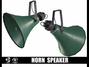 Old Military Horn Speaker Siren 3D Model