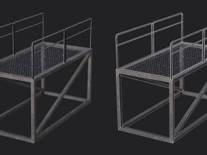 Set of 13 Modular Military Platforms 3D Model
