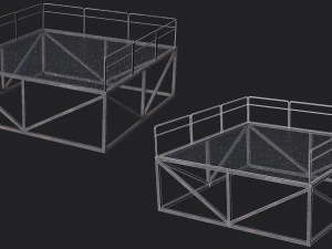 Set of 13 Modular Military Platforms 3D Model
