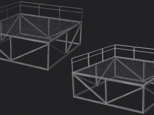 Set of 13 Modular Military Platforms 3D Model