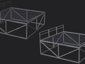 Set of 13 Modular Military Platforms 3D Model