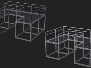 Set of 13 Modular Military Platforms 3D Model