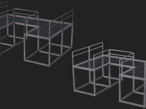 Set of 13 Modular Military Platforms 3D Model