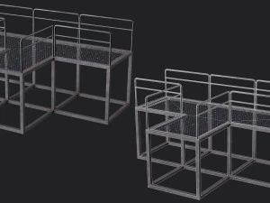Set of 13 Modular Military Platforms 3D Model