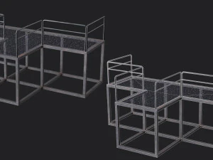Set of 13 Modular Military Platforms 3D Model