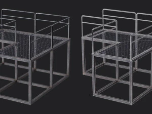 Set of 13 Modular Military Platforms 3D Model