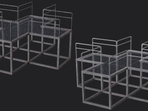 Set of 13 Modular Military Platforms 3D Model