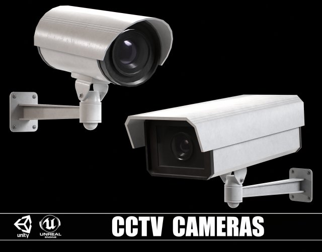 Set of 2 CCTV Cameras 3D Модель .c4d .max .obj .3ds .fbx .stl .blend 