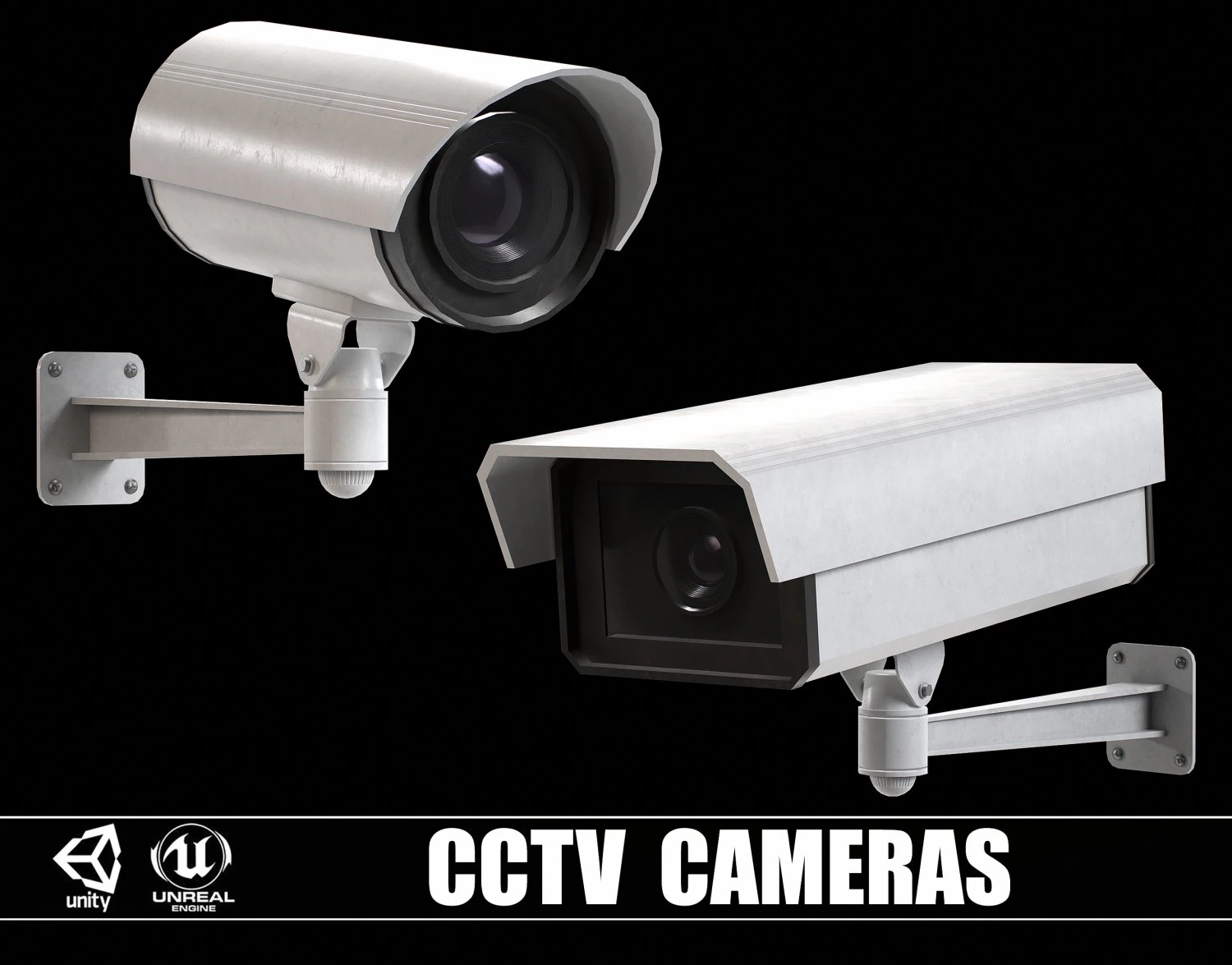 Conjunto de 2 câmeras CCTV Modelo 3D .c4d .max .obj .3ds .fbx .stl .blend