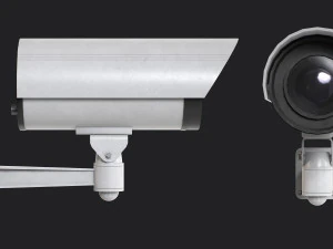 Conjunto de 2 c&acirc;meras CCTV Modelo 3D