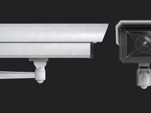 Conjunto de 2 c&acirc;meras CCTV Modelo 3D